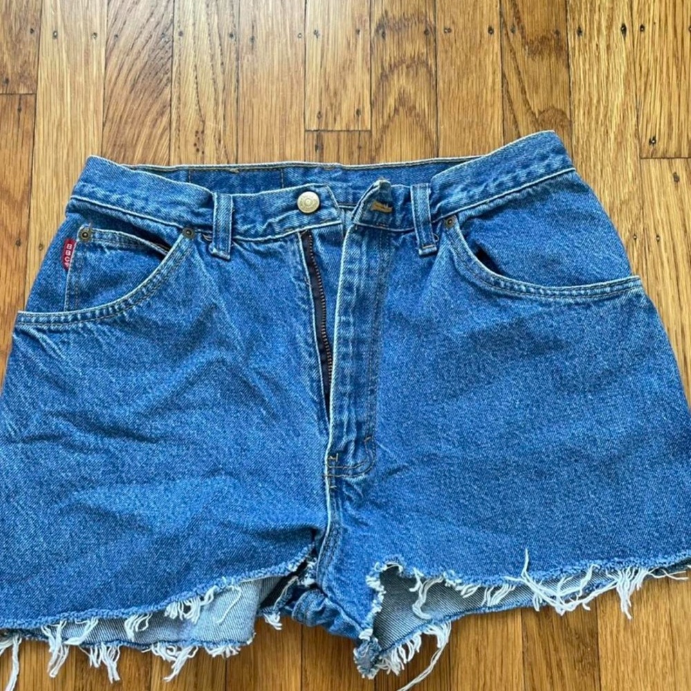 Blue Jean Shorts Distressed Cut-Off Style